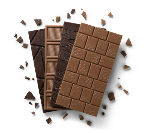 Tablette de chocolat dans une piscine de chocolat · Creative Fabrica